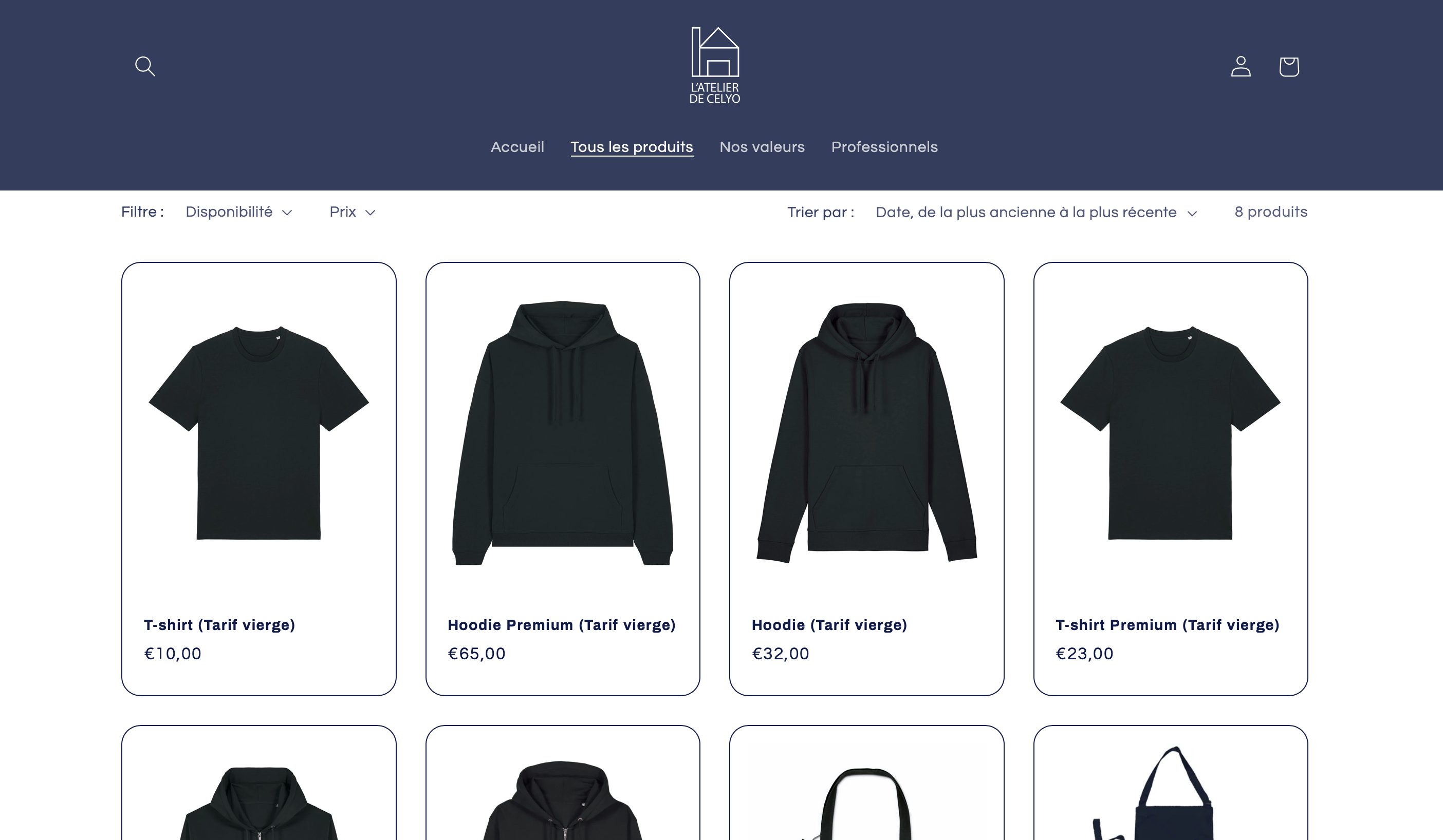 Site e-commerce Atelier